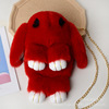 Cute plush rabbit on chain, chain, shoulder bag