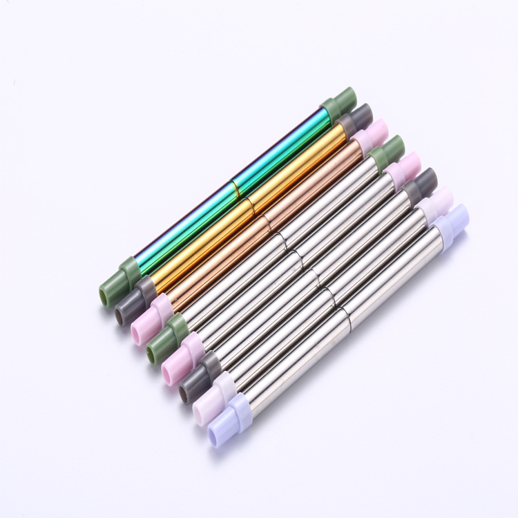 Acero inoxidable telescópico paja traje hogar al aire libre portátil creativo Acero inoxidable paja tres paja