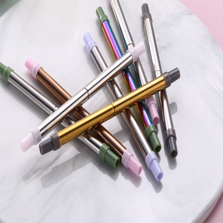 Acero inoxidable telescópico paja traje hogar al aire libre portátil creativo Acero inoxidable paja tres paja