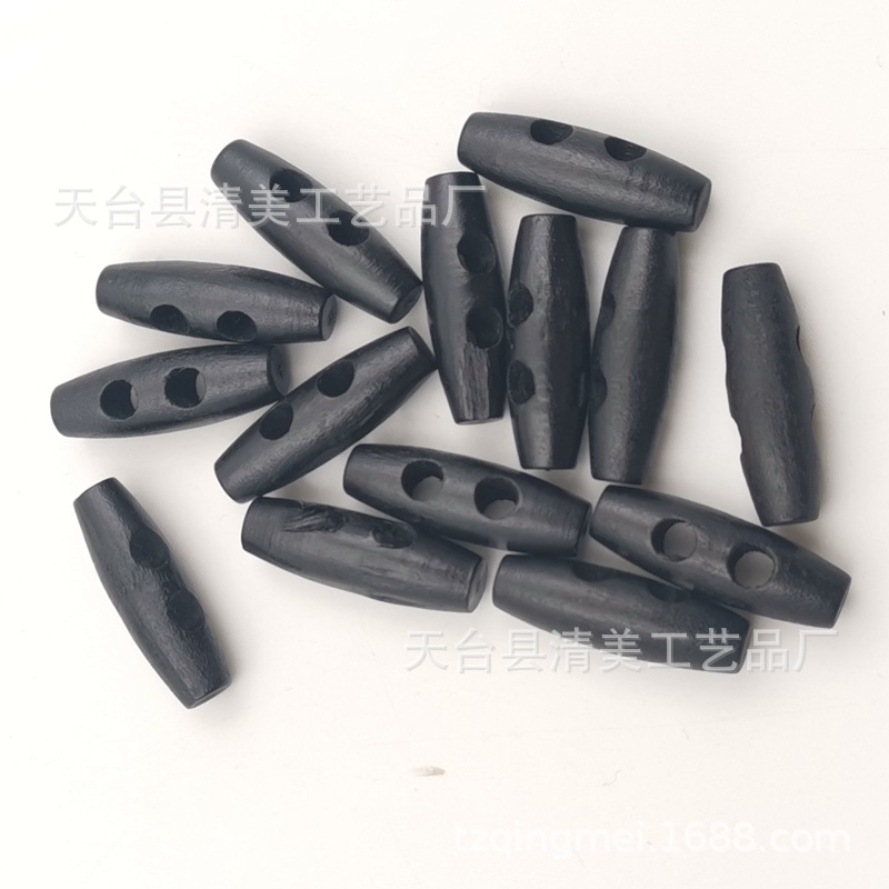 Negro Olive Hebilla 30mm Abrigo Botón de esquina Botón de madera Botón decorativo 50 un paquete