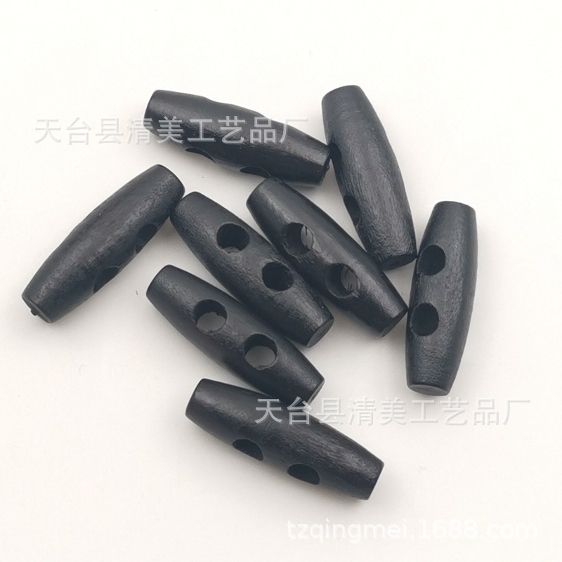 Negro Olive Hebilla 30mm Abrigo Botón de esquina Botón de madera Botón decorativo 50 un paquete