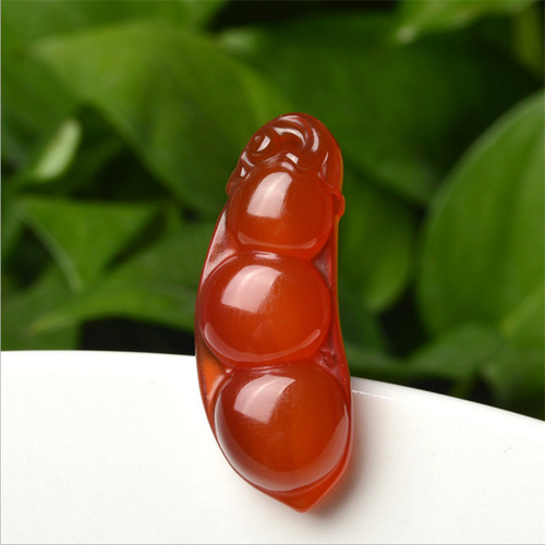 Agate Seasonal Beans Pendant White Agate Fortune Beans Necklace Phone Chain Bag Hanger DIY Accessory Promotional Gift