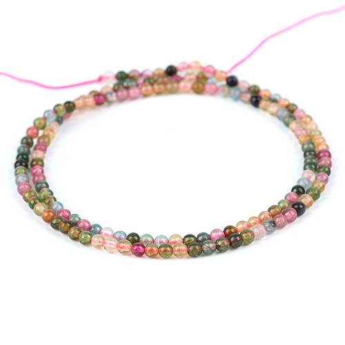 Ultra-fine 3mm natural stone particles small round beads southern red agate garnet amethyst tourmaline crystal jewelry diy bead string