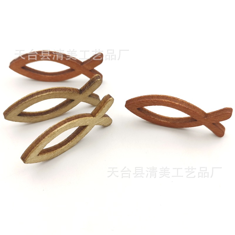 Registro profundo café Café ligero mezclado hueco madera pescado decorativo de madera registro hueco pescado 18 piezas un paquete