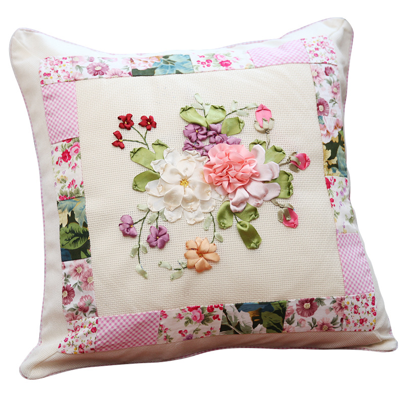 Bordado DIY material almohada edredón bordado cinta tridimensional Oficina transfronteriza suministro siesta sofá cojín del coche