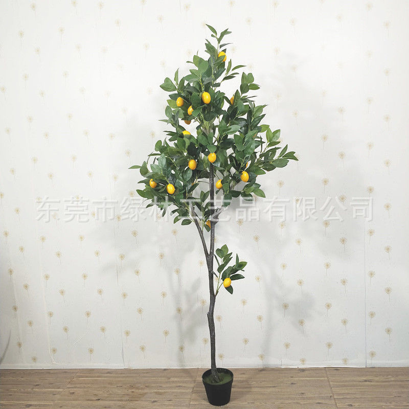 Simulación Lemon Tree potted Home Living Room decoración de interiores simulación planta verde fábrica al por mayor