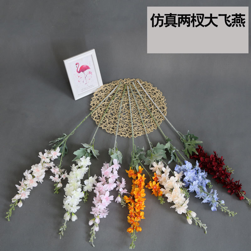 New wedding simulation large delphinium artificial flower fake flower vase wedding auditorium decoration accessories artificial flower