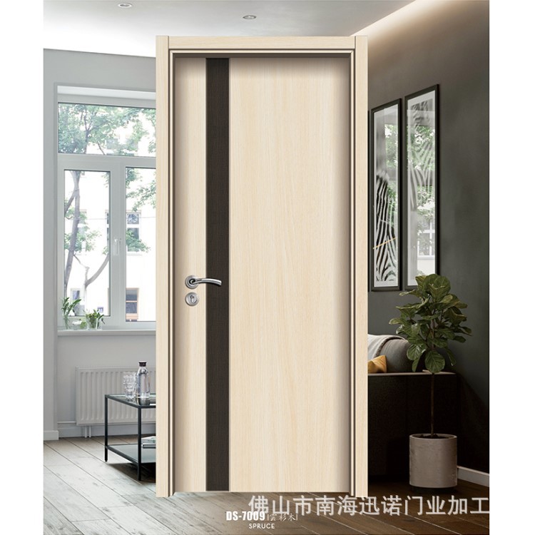 Fábrica 2022 Nueva puerta de cristal de carbono de roble a prueba de humedad impermeable cero traje de habitación interior puerta de madera puerta del hotel