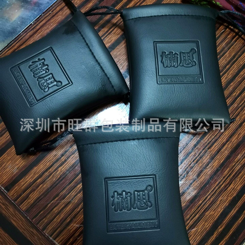 Производители большое количество производства оптовой сумки для наушников PU могут быть настроены глубокой сумкой PU Drawstring логотипа