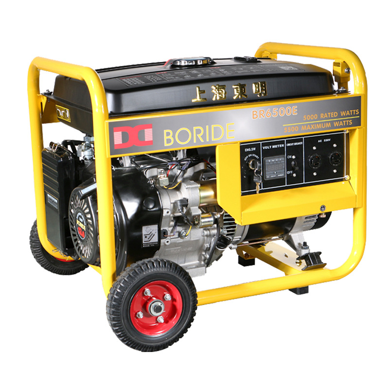 Dongming 5kw single phase 220V small electric start mobile gasoline generator set BR6500E
