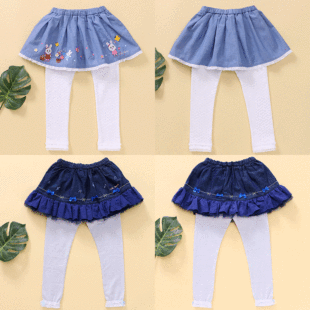 miki children's clothing Japanese fashion brand children's culottes Spring Children's outer wear baby Denim bottoming culottes one-piece delivery