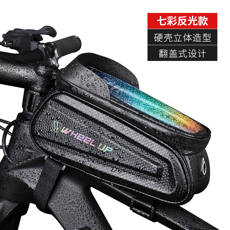 Bolsa de bicicleta de primavera y verano nueva bolsa delantera de bicicleta de montaña bolsa de tubo superior bolsa de sillín de pantalla táctil impermeable equipo de equitación bolsa de coche