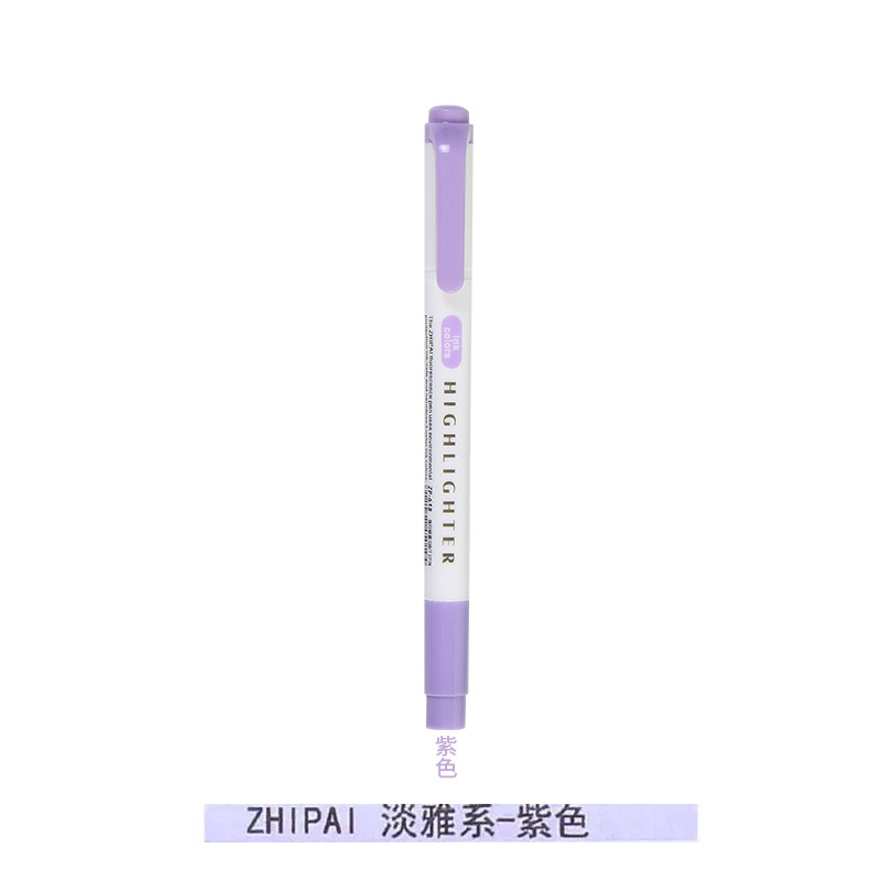 Zhipai 618 estudiante de doble cabeza resaltador gris suave luz oscuro retro color diario MARCA marcador clave