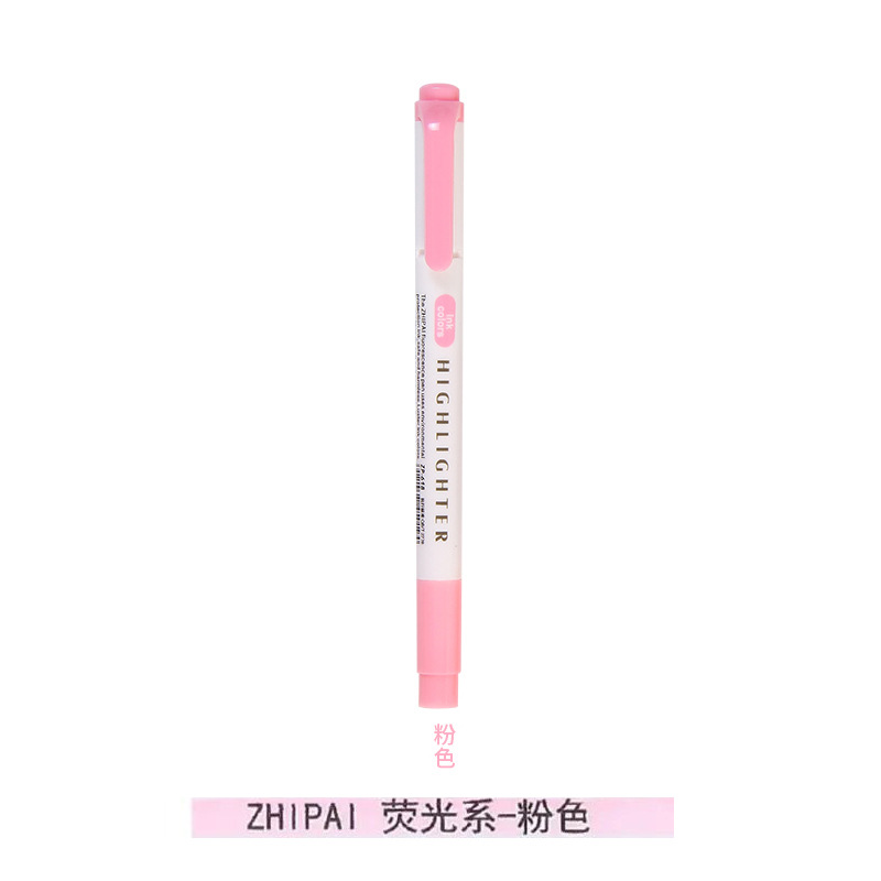 Zhipai 618 estudiante de doble cabeza resaltador gris suave luz oscuro retro color diario MARCA marcador clave