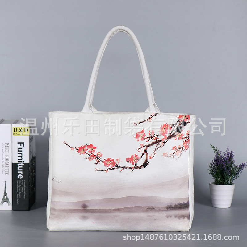 生产批发个性学生单肩棉手提袋 按扣礼品收纳帆布袋可印logo