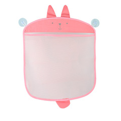 New Rabbit Bear Shark Baby Bath Storage Bag Cartoon Style Bathroom Storage Hanging Bag Mesh Bag with Suction Cup