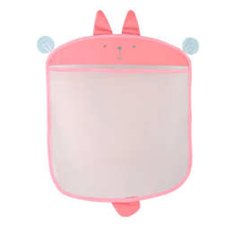 新款兔子小熊鲨鱼宝宝洗澡储物袋卡通造型浴室收纳挂袋网袋带吸盘