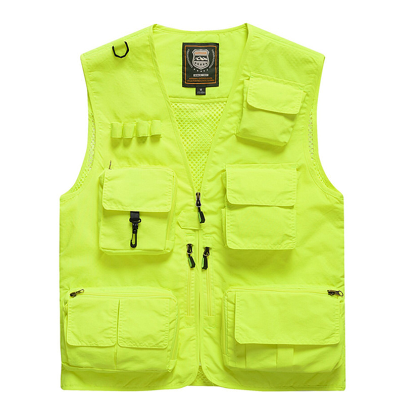 Spring and Autumn Men's Casual Outdoor Detachable Reporter Travel Photography Mesh Quick-Drying Fishing Vest Men's Lightweight