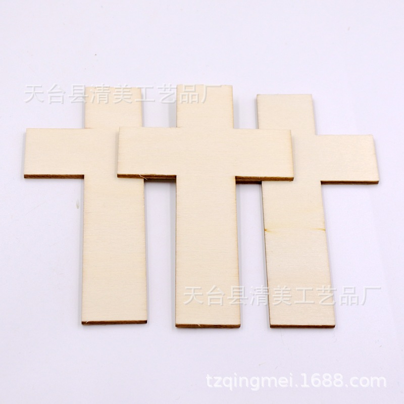 Tronco de madera Cruz colgante decorativo de madera 36 piezas un paquete