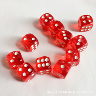 16mm transparent red factory direct supply acrylic creative toy dice can be customized as environmental protection standards