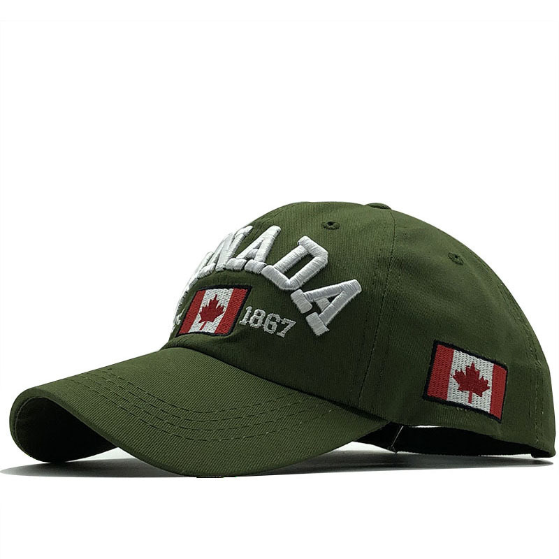 Adult Maple Leaf Washed Baseball Cap Pure Cotton Embroidered 'CANADA' Letter Unisex Adjustable Baseball Hat For All Seasons_voghion.com