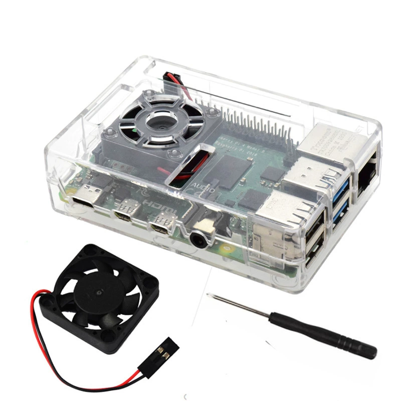 Raspberry Pi 4B Development board shell RASPBERRY PI 4th generation ABS protective shell box with a cooling fan