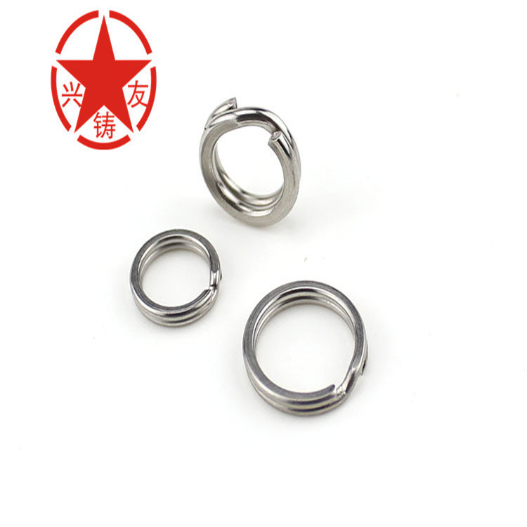 [En stock] Luya plana doble anillo de acero inoxidable 304 Luya doble anillo falso conector de cebo reforzado anillo de conexión