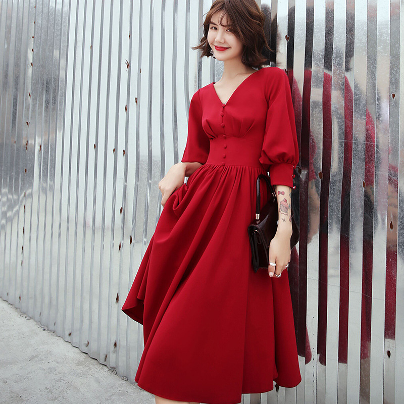 Vestido de noche blanco para mujer, nuevo estilo 2026, aura regale, elegante vestido de satén apto para uso diario y banquetes, estilo francés. image 9