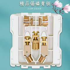 86mm flush-mount pearl white large panel wall switch and socket with USB port, single-pole five-hole, home use