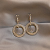 Fashionable silver needle, universal retro earrings from pearl with tassels, silver 925 sample, wholesale