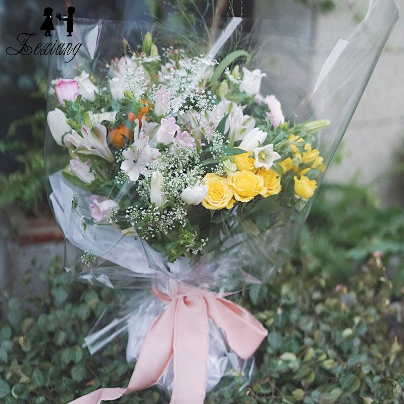 透明なセロハンリールプラスチック紙opp単枝包装紙花束包装材4.7糸防水包装紙|undefined