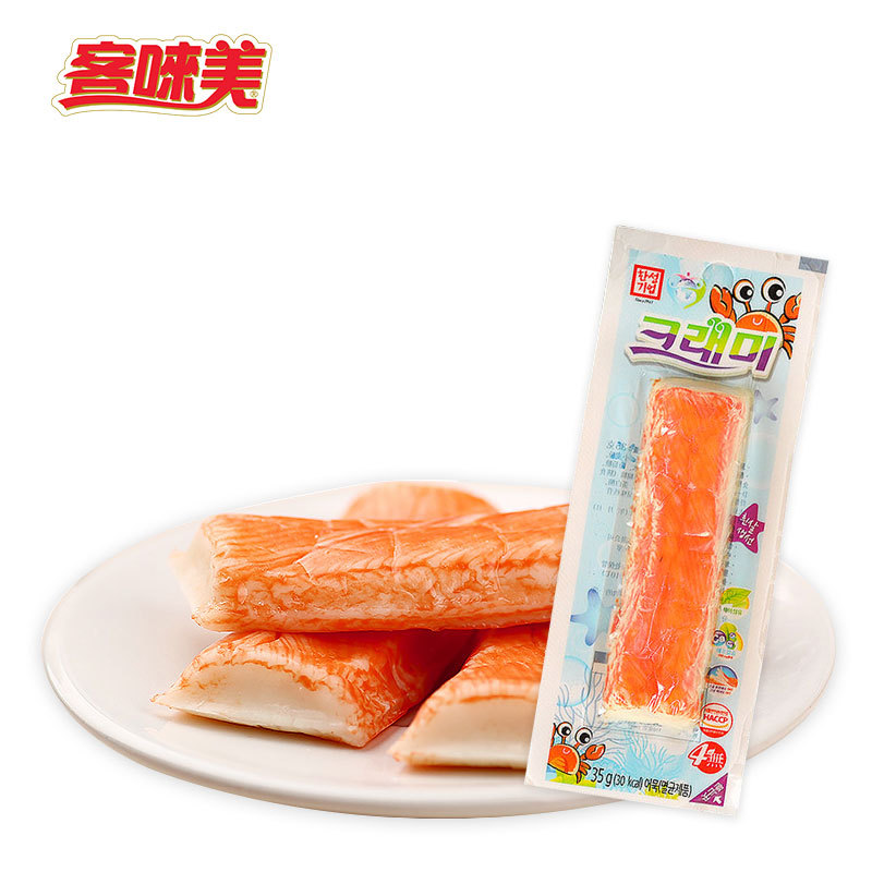 韩国客唻美蟹味棒35g 即食手撕蟹柳 蟹肉棒 海鲜零食蟹棒原味辣味