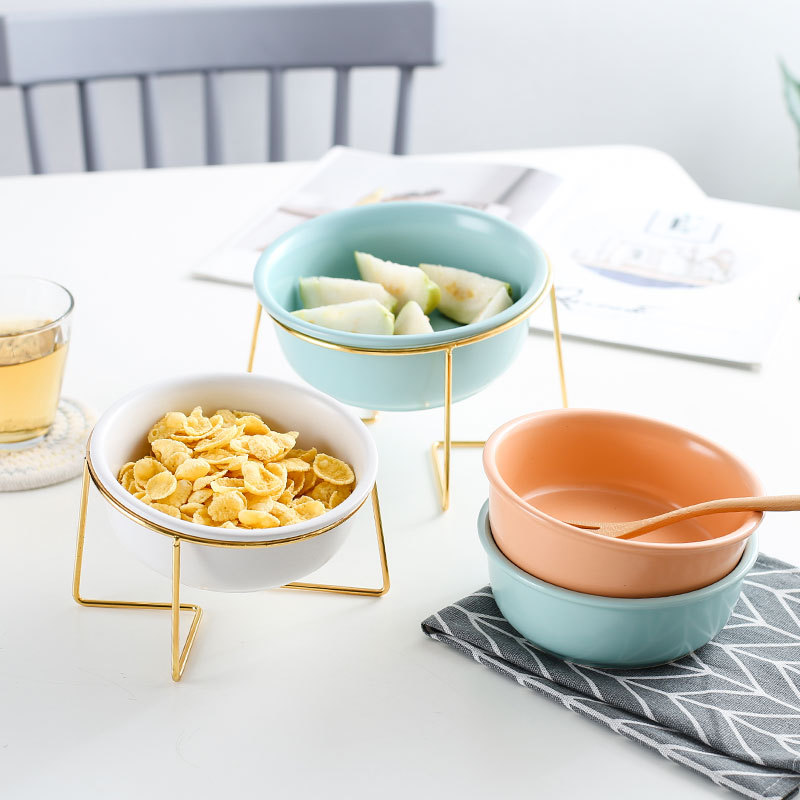 Nórdico creativo hogar vajilla de cerámica tazón de fideos fruta postre ensalada tazón de cerámica gato comida tazón para mascotas tazón de comida para perros
