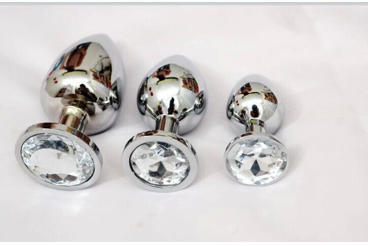 Grande y mediano pequeño tamaño metal anal plug adulto sexo productos mujer anal dilatador trasero corte cola