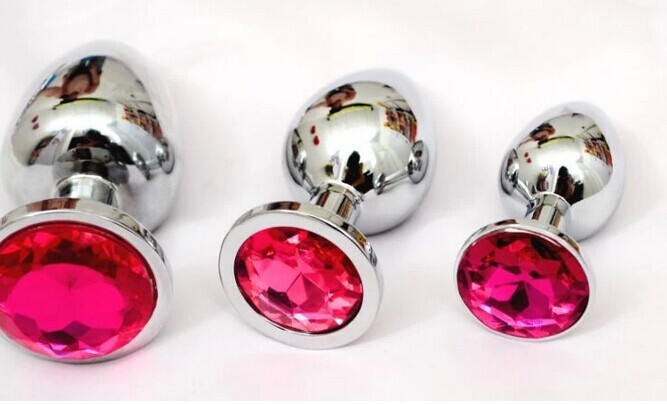 Grande y mediano pequeño tamaño metal anal plug adulto sexo productos mujer anal dilatador trasero corte cola