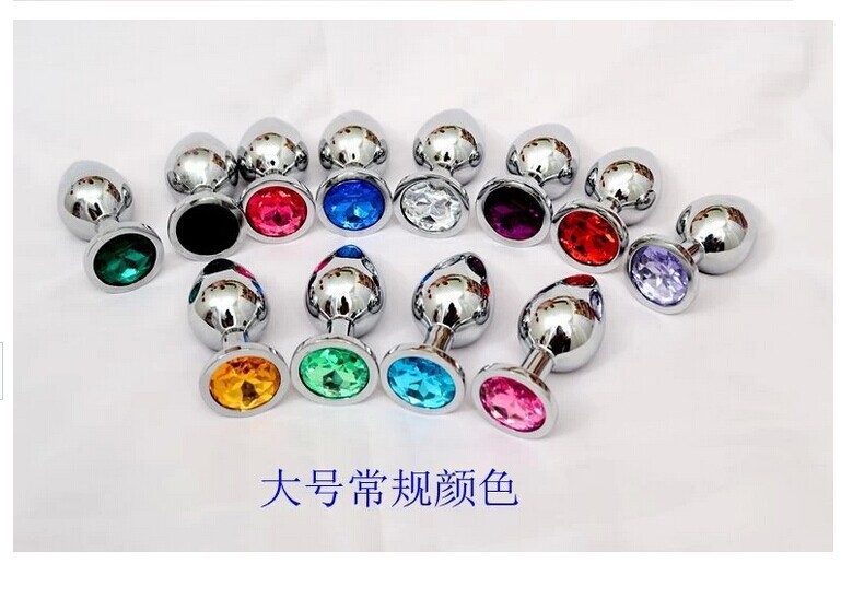Grande y mediano pequeño tamaño metal anal plug adulto sexo productos mujer anal dilatador trasero corte cola