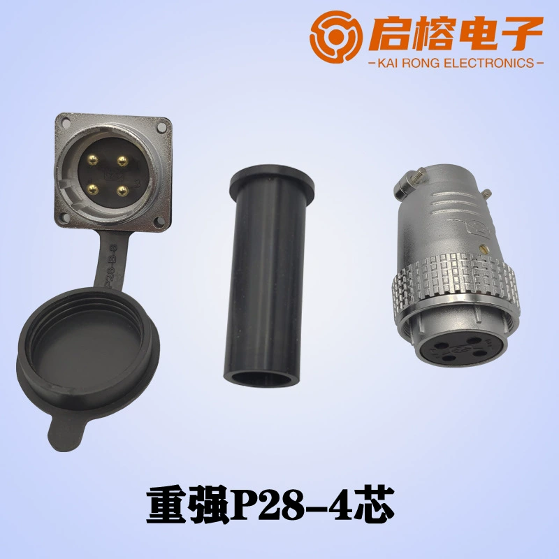 重强 Aviation plug socket P28-2AB circular cable male and female connector ultrasonic machine accessories joint