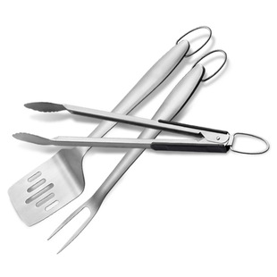 Three-piece set stainless steel fork shovel clamp grill tool outdoor barbecue tool suit food clamp shovel baking combination factory