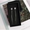 Silver needle, zirconium, universal earrings, silver 925 sample, with snowflakes, internet celebrity, simple and elegant design