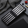 Black chopsticks stainless steel, square non-slip set, factory direct supply, Birthday gift