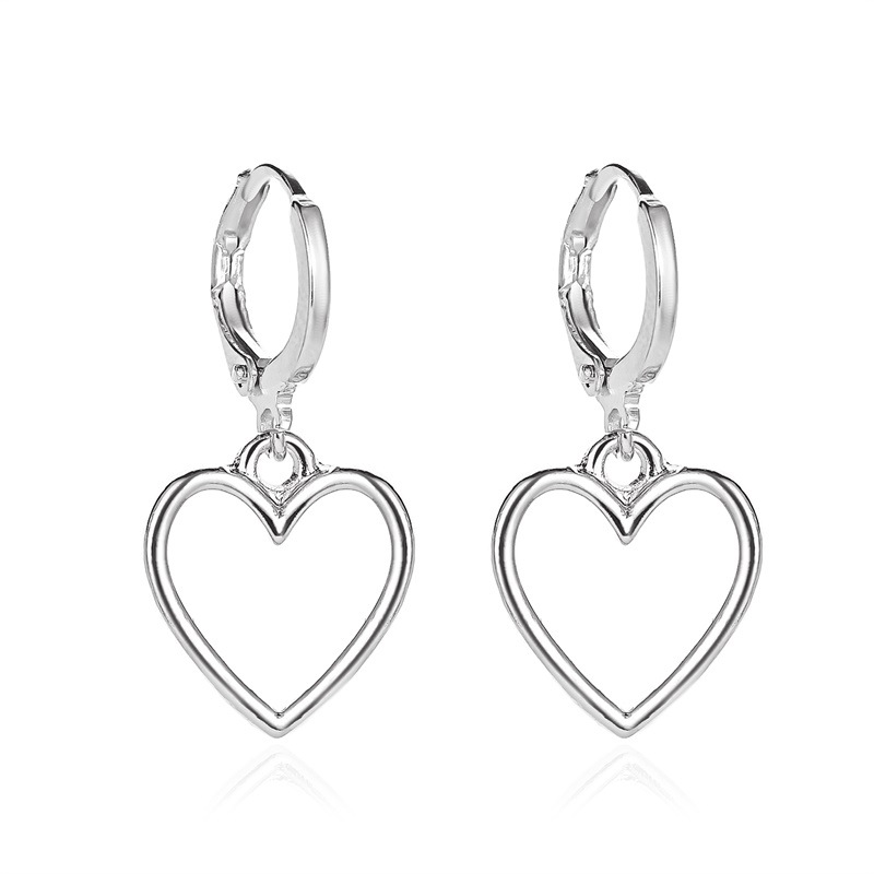 European And American Popular Earrings Simple Hollow Love Earrings