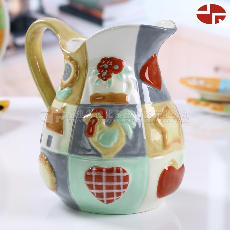 Casa de cerámica Qin Sheng pequeña taza de agua de dibujos animados para niños pequeños taza de leche con taza