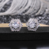 Fashionable crystal, zirconium, earrings, retro accessory, Korean style