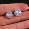 Fashionable crystal, zirconium, earrings, retro accessory, Korean style