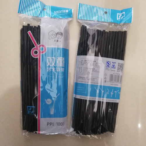 Colorful art straws 8 colors clear pack 100 pieces/pack disposable plastic creative bendable straws 6*260mm