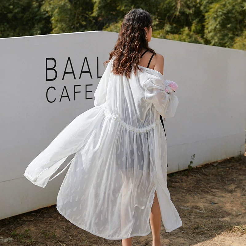 Реальный шифон супер сказочный солнцезащитный кардиган