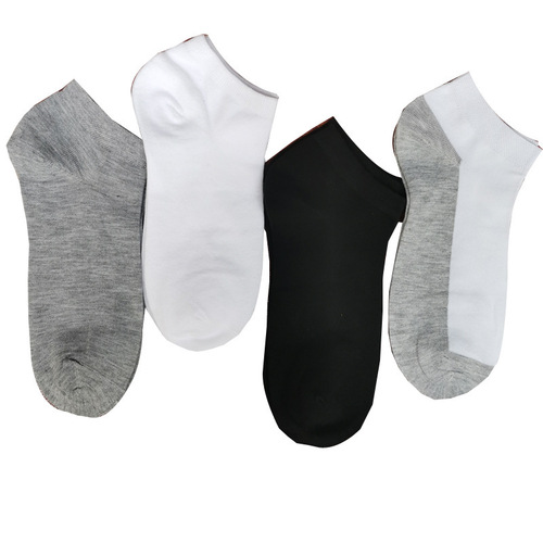Spring and summer men's thin solid color cotton socks, sweat-absorbent and breathable low-top boat socks, casual cotton socks wholesale