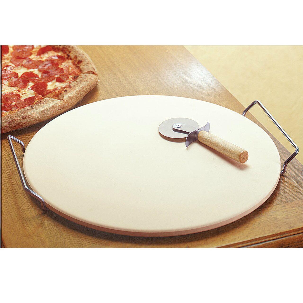 Baking tools with iron wire bracket high temperature resistant pizza plate with pizza knife cordierite plate pizza slate