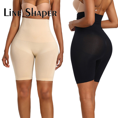 European and American large size seamless body shaping pants high waist hip lifting tummy control pants high elastic waist tight body shaping underwear