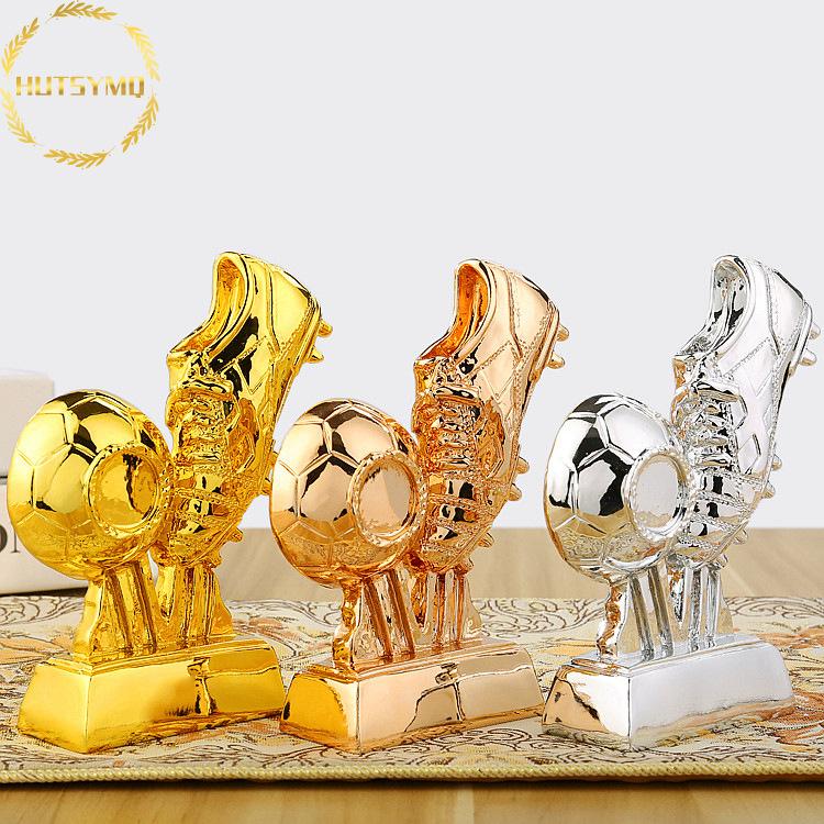 World Cup Soccer Golden Boot Award Souvenir Best Goal Scorer Award Trophy Model Football Player Trophy for Children